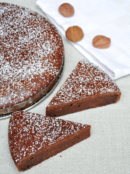 Torta di castagne e cioccolato senza glutine Torta di castagne e cioccolato senza glutine